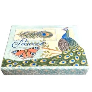 Legacy Peacock Blank Note Cards in Keepsake Portfolio Box, 13 ct